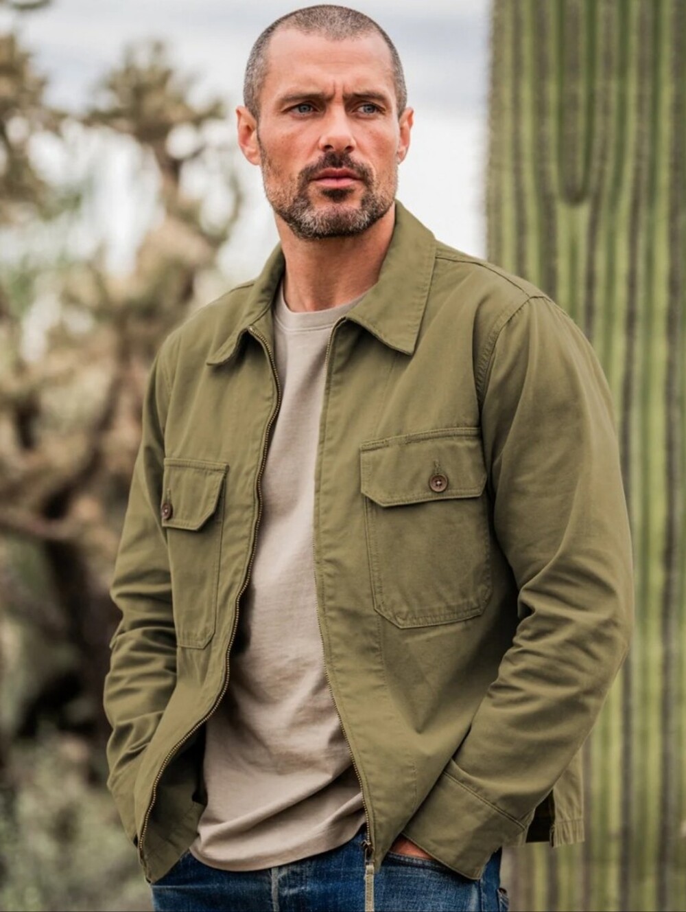 Line Of Trade Corbin Service Jacket In Olive Green Size Med.